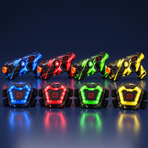 Kit laser game Lumo Arena 4 joueurs : 4 blasters et 4 gilets lumineux